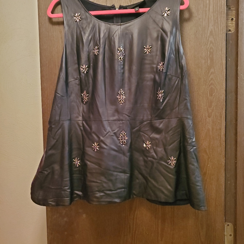 Lane Bryant Faux leather peplum top